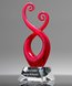Picture of Red Murano Swirl Art Glass Award - Clear Base