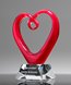 Picture of Artful Heart Red Crystal Award with Clear Base