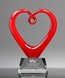 Picture of Artful Heart Red Crystal Award with Clear Base