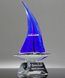 Picture of Blue Voyage Art Glass Boat Award