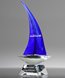 Picture of Blue Voyage Art Glass Boat Award