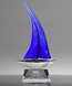 Picture of Blue Voyage Art Glass Boat Award