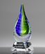 Picture of Aqua Verde Droplet Art Glass Award