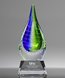 Picture of Aqua Verde Droplet Art Glass Award