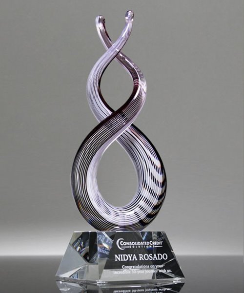 Picture of Luminous Fibers Helix Art Glass Award