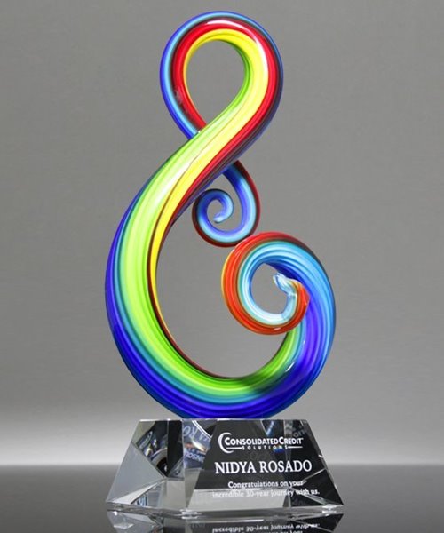 Picture of Radiant Note Art Glass Award