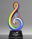 Picture of Radiant Note Art Glass Award - Black Base