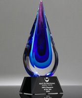 Picture of Orchid Blaze Art Glass Award - Black Base