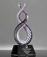 Picture of Luminous Helix Art Glass Award - Black Base