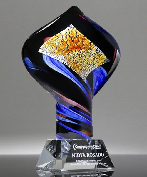 Picture of Diamond Twist Art Glass - Clear Base