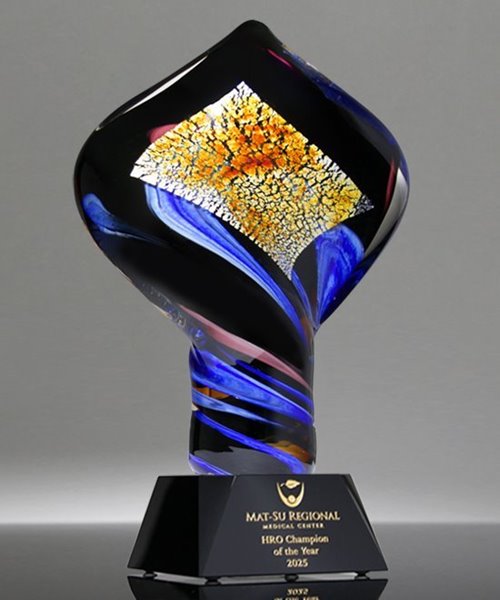 Picture of Diamond Twist Art Glass - Black Base