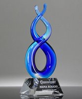 Picture of Sapphire Ascent Helix Art Glass Award