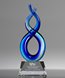 Picture of Sapphire Ascent Helix Art Glass Award