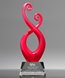 Picture of Red Murano Swirl Art Glass Award - Clear Base