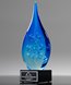 Picture of Blue Flare Art Glass Award - Black Base
