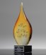 Picture of Amber Flare Art Glass Award - Black Base