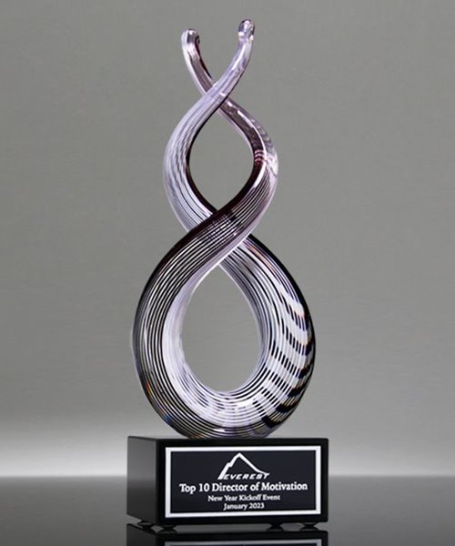 Picture of Divine Infinity Helix Art Glass Trophy