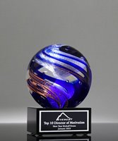 Picture of Helix Globe Art Glass Trophy