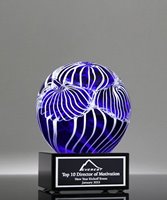 Picture of Intrigue Art Glass Sphere Trophy - Black Base