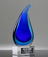Picture of Art Glass Rain Drop Award