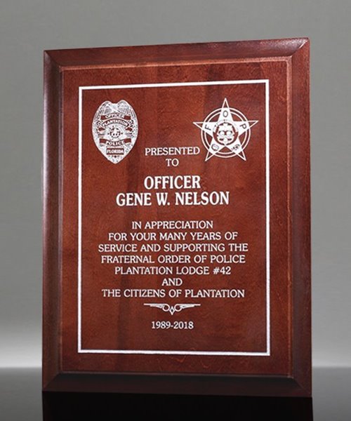 Picture of Laser Engraved Dark Cherry Plaques