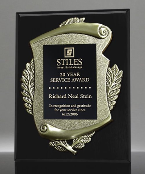 Picture of Metal Scroll Black Plaque