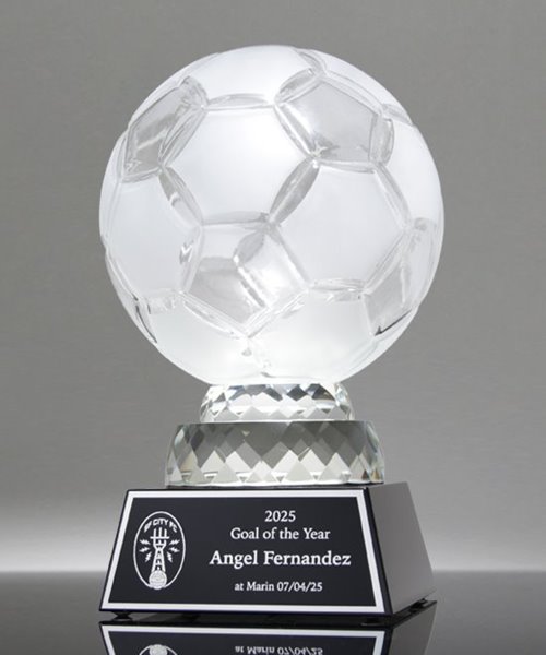 Picture of Top Striker Crystal Soccer Ball Trophy