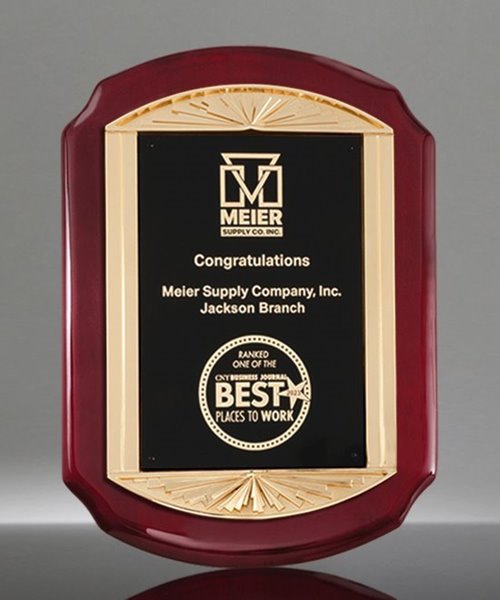 Picture of Rosewood Plaque Frame - Gold Sunburst  Casting