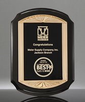 Picture of Black Piano Plaque Frame - Gold Sunburst  Casting