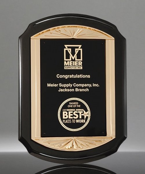 Picture of Black Piano Plaque Frame - Gold Sunburst  Casting