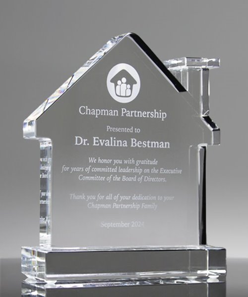 Picture of Clear Crystal House Award on Base