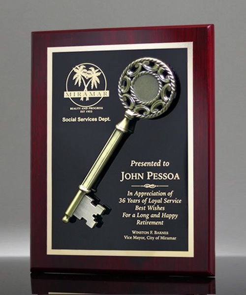 Picture of Key to the City Award Plaque