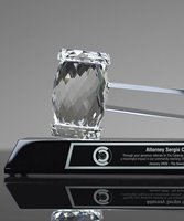 Picture of Faceted Crystal Gavel With Laser Engraved Plate