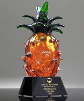 Picture of Art Glass Pineapple Award - Black Base