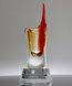 Picture of Radiance Crimson Art Glass Vase - Clear Base