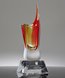 Picture of Radiance Crimson Art Glass Vase - Clear Base