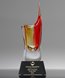 Picture of Radiance Crimson Art Glass Vase - Black Base