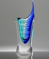 Picture of Radiance Sapphire Art Glass Trophy Vase