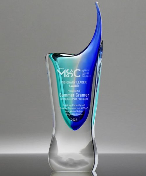 Picture of Radiance Sapphire Art Glass Trophy Vase