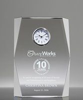 Picture of Faceted Crystal Clock Award