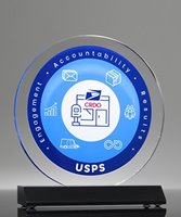 Picture of Clear Acrylic Circle Trophy - Black Base