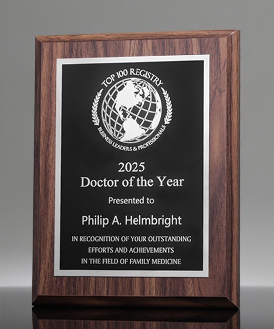 Traditional Walnut Finish Plaque | Laser Engraved | Edco Awards