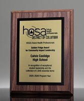 Picture of Traditional Walnut Finish Gold Plaque