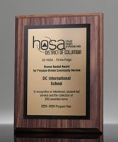 Picture of Traditional Walnut Finish Rose Gold Plaque