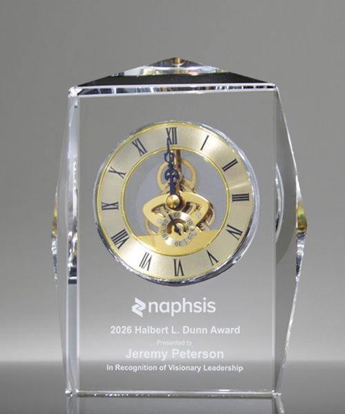 Picture of Executive Gold Skeleton Crystal Award Clock