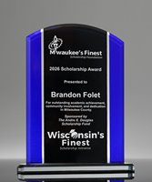 Picture of Appreciation Black & Blue Glass Award