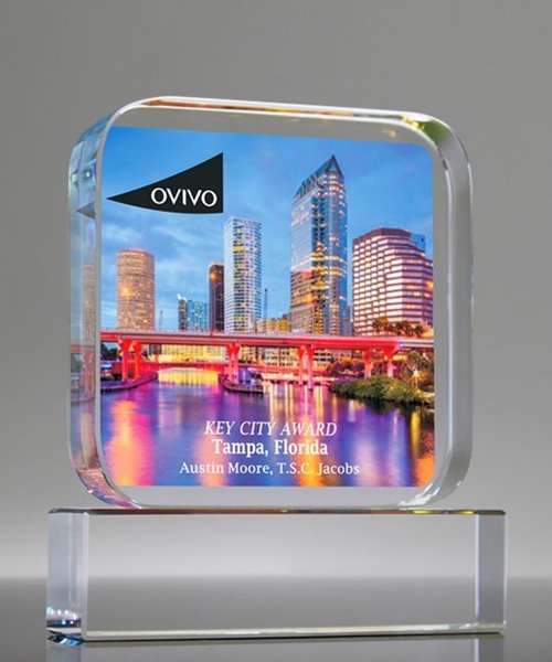 Picture of Prismatic Block UV Printed Crystal