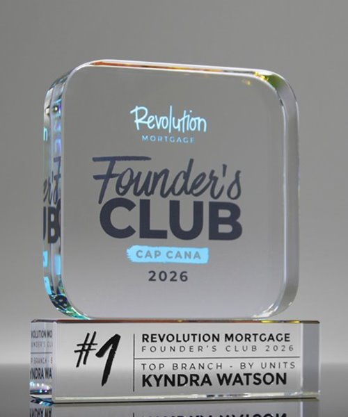 Picture of Prismatic Block Color Filled Crystal