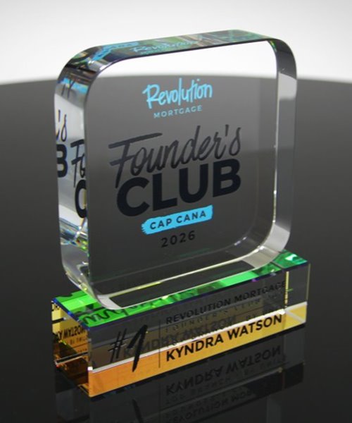 Prismatic Block Color Filled Crystal Award | Edco Awards