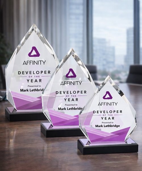 Diamond Impress Silver Full Color Acrylic Award | Edco Awards